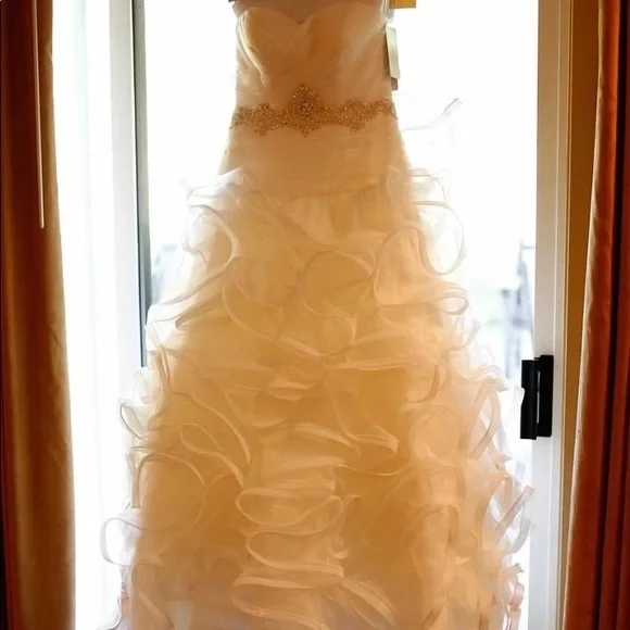 gold david's bridal dress Gilded